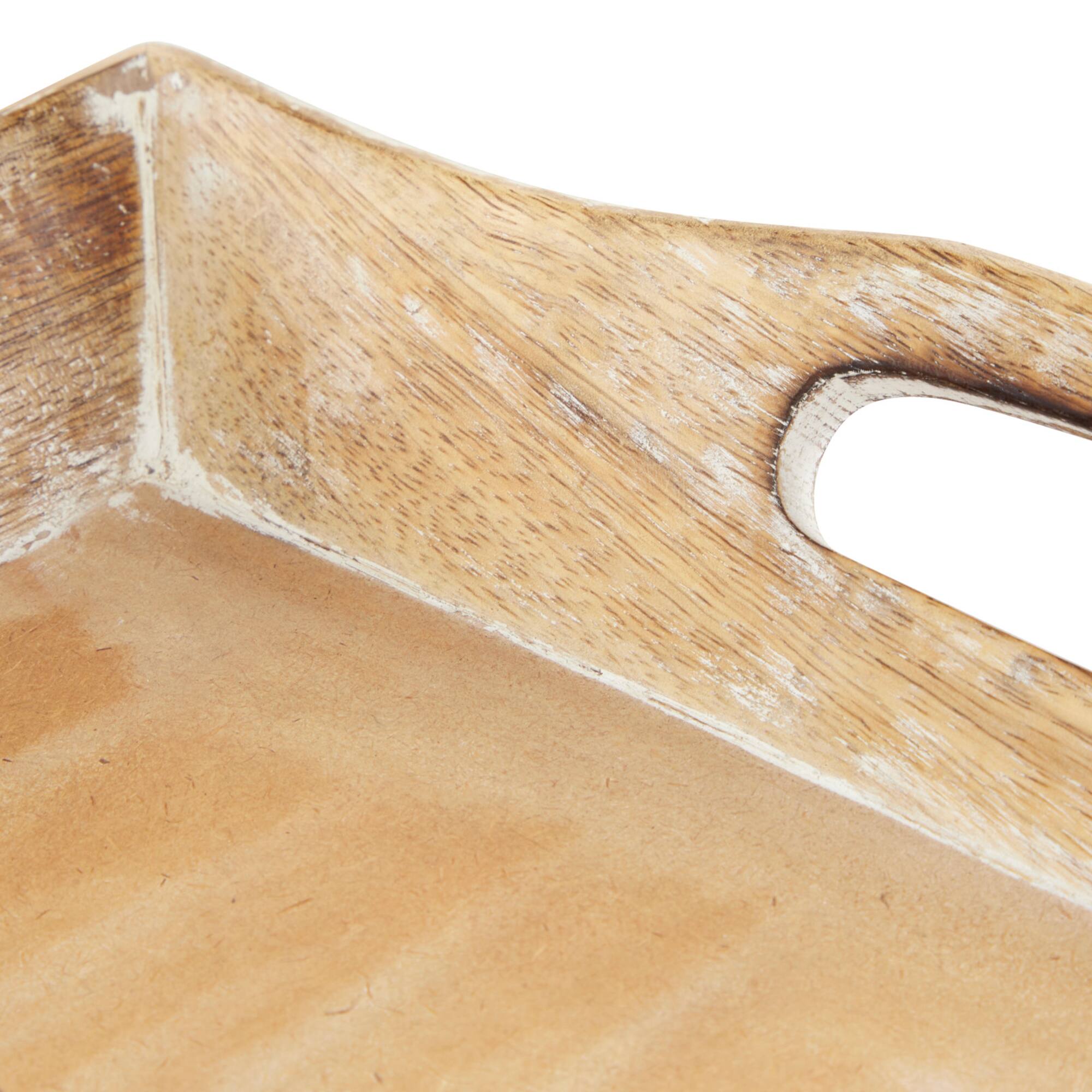 Brown Mango Wood Traditional Tray Set